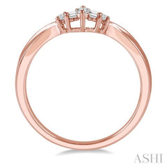 1/5 Ctw Chevron Baguette and Round Cut Diamond Band in 14K Rose Gold 1/5 Ctw Chevron Baguette and Round Cut Diamond Band in 14K Rose Gold