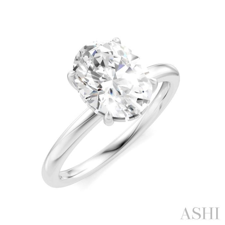 1/20 Ctw Oval Shape Round Cut Diamond Semi-Mount Engagement Ring in 14K White Gold 1/20 Ctw Oval Shape Round Cut Diamond Semi-Mount Engagement Ring in 14K White Gold