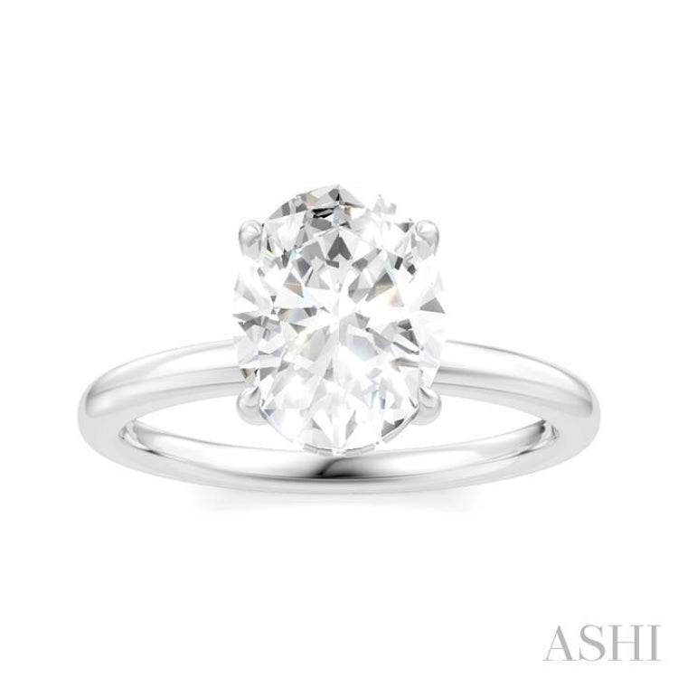 1/20 Ctw Oval Shape Round Cut Diamond Semi-Mount Engagement Ring in 14K White Gold 1/20 Ctw Oval Shape Round Cut Diamond Semi-Mount Engagement Ring in 14K White Gold
