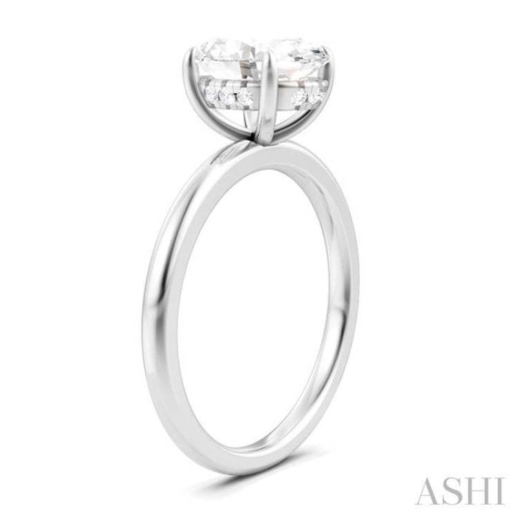 1/20 Ctw Oval Shape Round Cut Diamond Semi-Mount Engagement Ring in 14K White Gold 1/20 Ctw Oval Shape Round Cut Diamond Semi-Mount Engagement Ring in 14K White Gold
