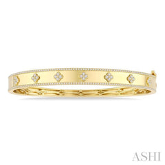 .75CTRDDM CLOVER BANGLE YG 14K-G* .75CTRDDM CLOVER BANGLE YG 14K-G*