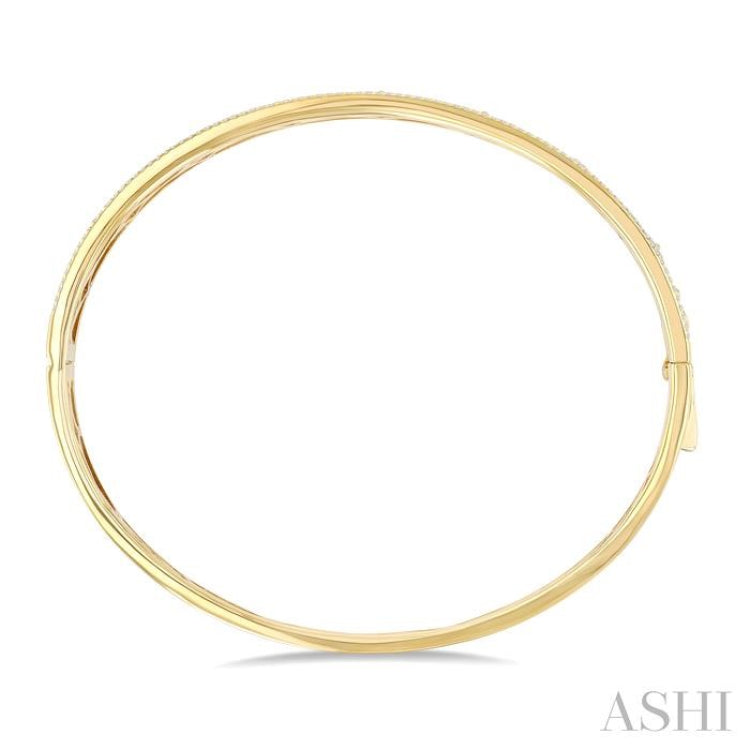 .75CTRDDM CLOVER BANGLE YG 14K-G* .75CTRDDM CLOVER BANGLE YG 14K-G*