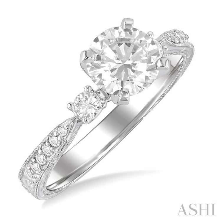1/5 ctw Diamond Semi-Mount Engagement Ring in 14K White Gold 1/5 ctw Diamond Semi-Mount Engagement Ring in 14K White Gold