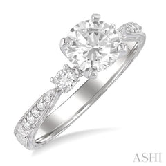 1/5 ctw Diamond Semi-Mount Engagement Ring in 14K White Gold 1/5 ctw Diamond Semi-Mount Engagement Ring in 14K White Gold