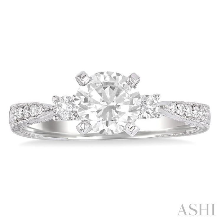 1/5 ctw Diamond Semi-Mount Engagement Ring in 14K White Gold 1/5 ctw Diamond Semi-Mount Engagement Ring in 14K White Gold