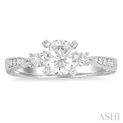 1/5 ctw Diamond Semi-Mount Engagement Ring in 14K White Gold 1/5 ctw Diamond Semi-Mount Engagement Ring in 14K White Gold