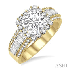 1 1/5 Ctw Diamond Semi-mount Engagement Ring in 14K Yellow and White Gold 1 1/5 Ctw Diamond Semi-mount Engagement Ring in 14K Yellow and White Gold