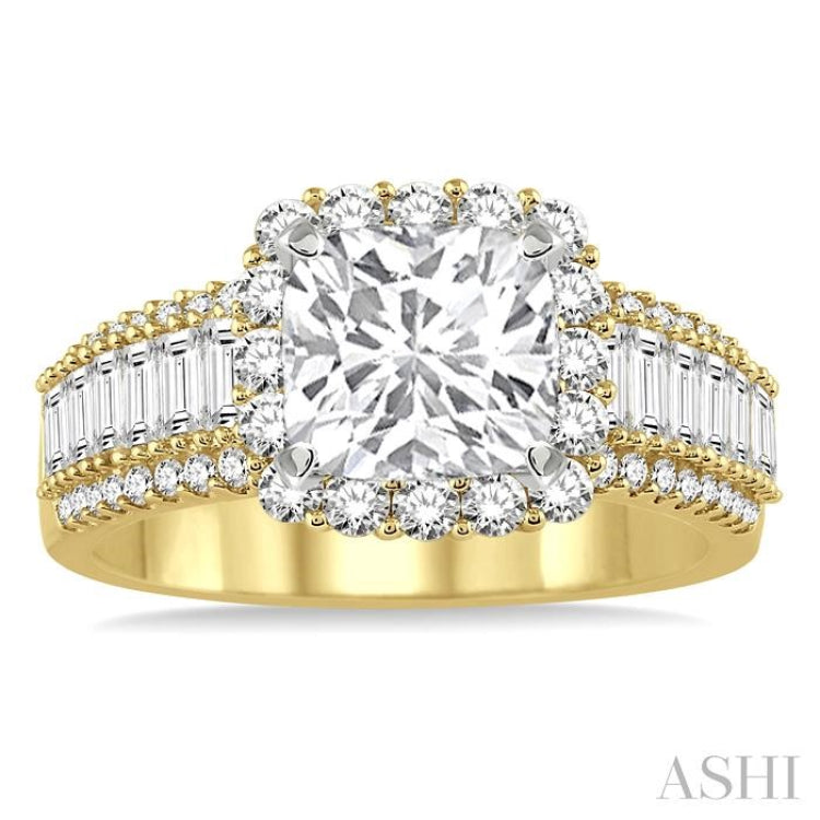 1 1/5 Ctw Diamond Semi-mount Engagement Ring in 14K Yellow and White Gold 1 1/5 Ctw Diamond Semi-mount Engagement Ring in 14K Yellow and White Gold