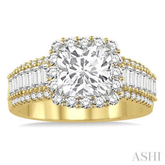 1 1/5 Ctw Diamond Semi-mount Engagement Ring in 14K Yellow and White Gold 1 1/5 Ctw Diamond Semi-mount Engagement Ring in 14K Yellow and White Gold