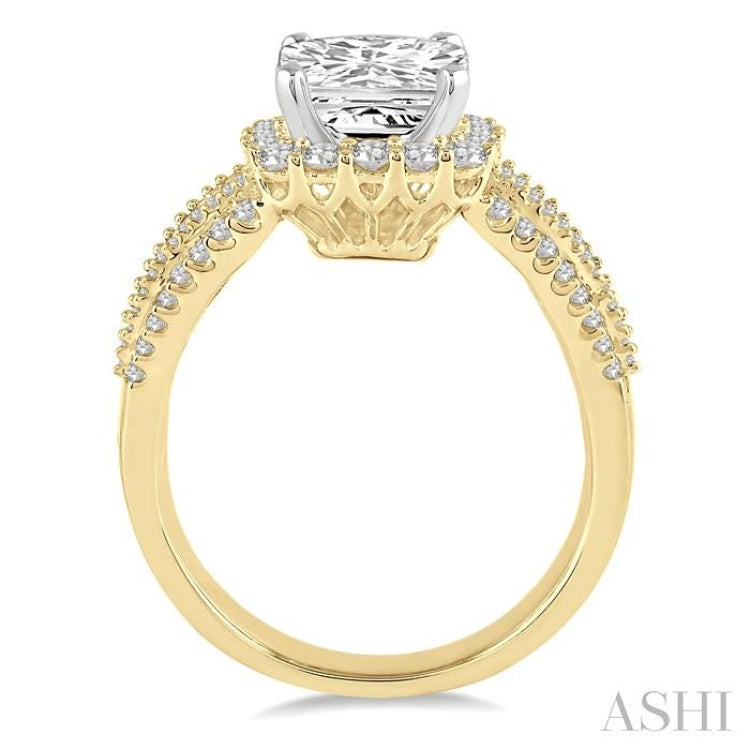 1 1/5 Ctw Diamond Semi-mount Engagement Ring in 14K Yellow and White Gold 1 1/5 Ctw Diamond Semi-mount Engagement Ring in 14K Yellow and White Gold