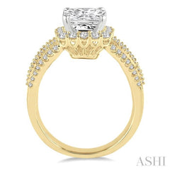 1 1/5 Ctw Diamond Semi-mount Engagement Ring in 14K Yellow and White Gold 1 1/5 Ctw Diamond Semi-mount Engagement Ring in 14K Yellow and White Gold