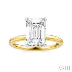 1/10 Ctw Emerald Shape Round Cut Diamond Semi-Mount Engagement Ring in 14K Yellow and White Gold 1/10 Ctw Emerald Shape Round Cut Diamond Semi-Mount Engagement Ring in 14K Yellow and White Gold