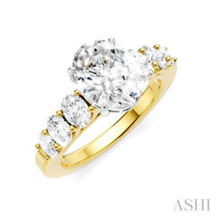 1 Ctw Oval Shape Oval and Round Cut Diamond Semi-Mount Engagement Ring in 14K Yellow and White Gold 1 Ctw Oval Shape Oval and Round Cut Diamond Semi-Mount Engagement Ring in 14K Yellow and White Gold