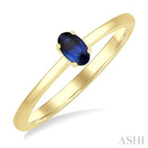 5x3 MM Oval Shape Sapphire Precious Solitaire Ring in 14K Yellow Gold