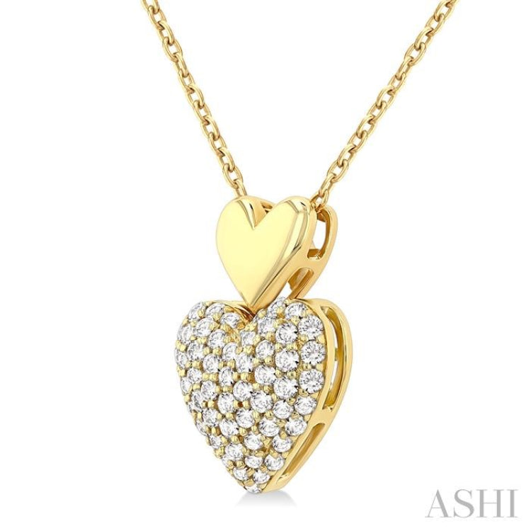 1/4 Ctw Heart Shape Pave Set Single Cut Diamond Fashion Pendant With Chain in 10K Yellow Gold 1/4 Ctw Heart Shape Pave Set Single Cut Diamond Fashion Pendant With Chain in 10K Yellow Gold