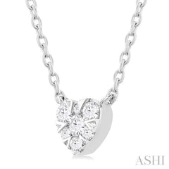 1/10 Ctw Lovebright Petite Heart Shape Round Cut Diamond Fashion Pendant With Chain in 10K White Gold 1/10 Ctw Lovebright Petite Heart Shape Round Cut Diamond Fashion Pendant With Chain in 10K White Gold