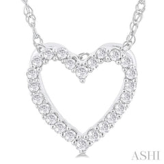 1/10 Ctw Heart Shape Round Cut Diamond Pendant With Chain in 14K White Gold 1/10 Ctw Heart Shape Round Cut Diamond Pendant With Chain in 14K White Gold