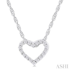 1/20 Ctw Heart Shape Round Cut Diamond Pendant With Chain in 14K White Gold 1/20 Ctw Heart Shape Round Cut Diamond Pendant With Chain in 14K White Gold