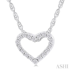 1/20 Ctw Heart Shape Round Cut Diamond Pendant With Chain in 14K White Gold 1/20 Ctw Heart Shape Round Cut Diamond Pendant With Chain in 14K White Gold