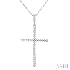 1/10 Ctw Cross Round Cut Diamond Fashion Pendant With Chain in 10K Yellow Gold 1/10 Ctw Cross Round Cut Diamond Fashion Pendant With Chain in 10K Yellow Gold