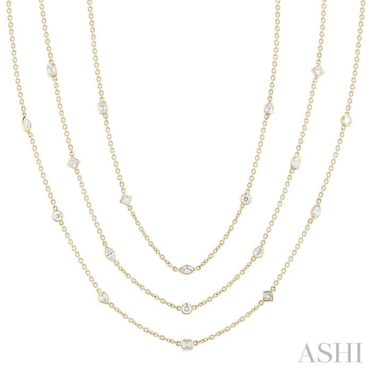 5 Ctw Mixed Diamond Cut 60-Inch Station Necklace in 14K Yellow Gold 5 Ctw Mixed Diamond Cut 60-Inch Station Necklace in 14K Yellow Gold