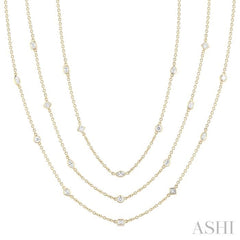 5 Ctw Mixed Diamond Cut 60-Inch Station Necklace in 14K Yellow Gold 5 Ctw Mixed Diamond Cut 60-Inch Station Necklace in 14K Yellow Gold