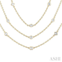 5 Ctw Mixed Diamond Cut 60-Inch Station Necklace in 14K Yellow Gold 5 Ctw Mixed Diamond Cut 60-Inch Station Necklace in 14K Yellow Gold