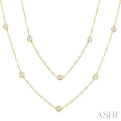 2 Ctw Bezel Set Round Cut Diamond 36-Inch Station Necklace in 14K Yellow Gold 2 Ctw Bezel Set Round Cut Diamond 36-Inch Station Necklace in 14K Yellow Gold