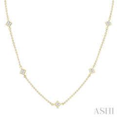 1 1/2 Ctw Princess Cut Diamond Fashion Necklace in 14K Yellow Gold 1 1/2 Ctw Princess Cut Diamond Fashion Necklace in 14K Yellow Gold