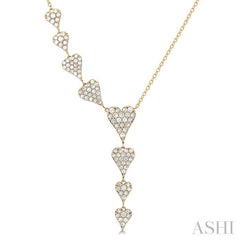 3/4 Ctw Heart Dangler Round Cut Diamond Fashion Necklace in 14K Yellow Gold 3/4 Ctw Heart Dangler Round Cut Diamond Fashion Necklace in 14K Yellow Gold