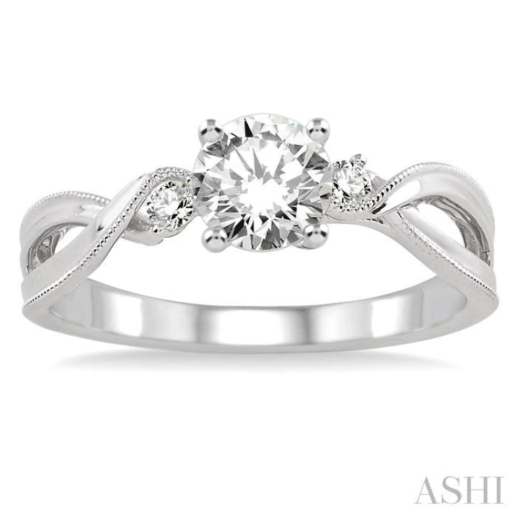 1/20 Ctw Diamond Semi-Mount Engagement Ring in 14K White Gold
