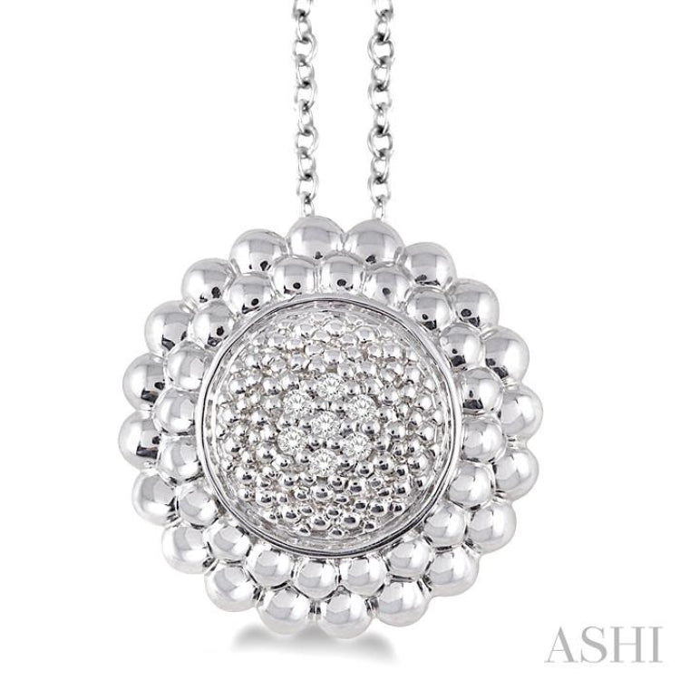 1/50 Ctw Round Cut Diamond Pendant in Sterling Silver with Chain