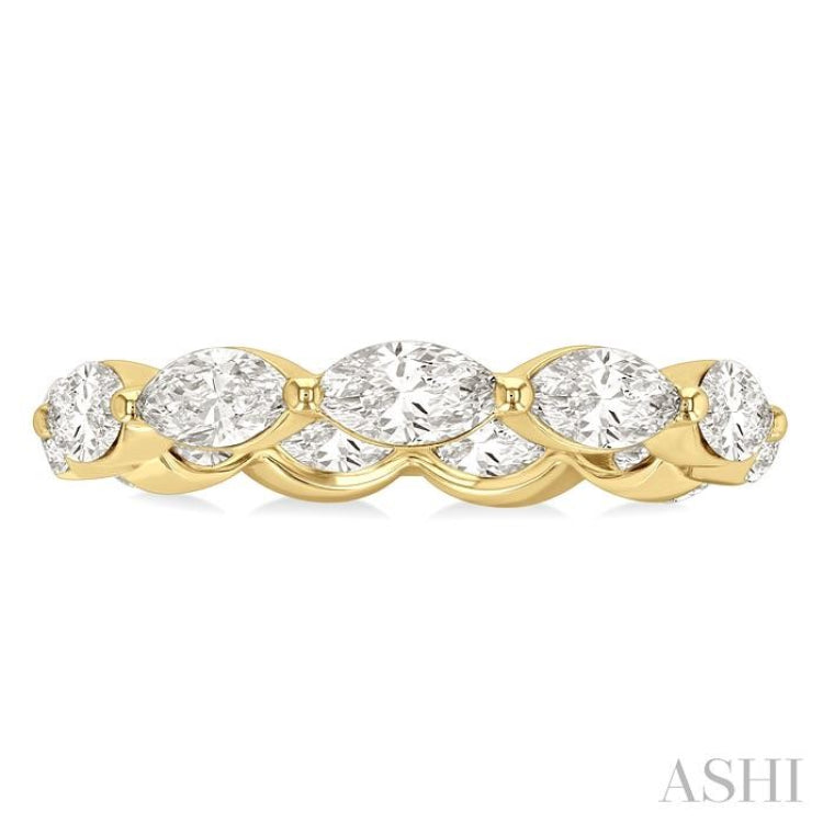 2 Ctw East-West Set Marquise Cut Diamond Eternity Wedding Band in 14K Yellow Gold