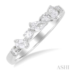 5/8 Ctw Mixed Shape Diamond Cut Fashion Band in 14K White Gold