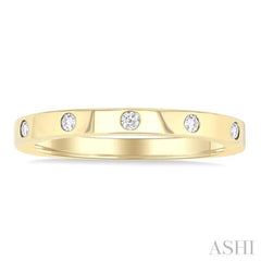 1/10 Ctw Flush Bezel Set Diamond Fashion Band in 10K Yellow Gold