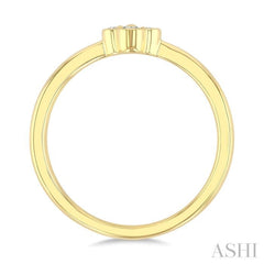 1/6 Ctw Clover Round Cut Diamond Fashion Ring in 14K Yellow Gold