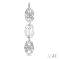 1/10 Ctw Mariner Link Round Cut Diamond Fashion Earrings in Sterling Silver