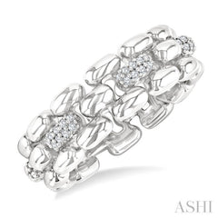 1/10 Ctw Bold Panther Link Single Cut Diamond Fashion Ring in Sterling Silver