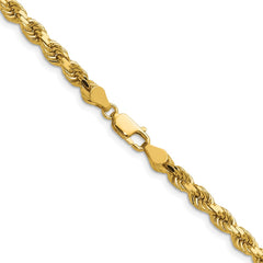 14K 24 inch 4.5mm Diamond-cut Rope with Lobster Clasp Chain