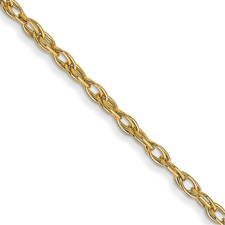 14K 20 inch Carded 1.35mm Cable Rope with Spring Ring Clasp Chain