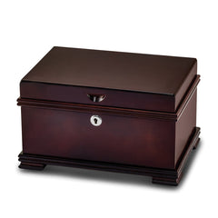 Luxury Giftware by Jere Matte Cherry Finish Bubinga Veneer w/Tray Locking Wooden Jewelry Chest
