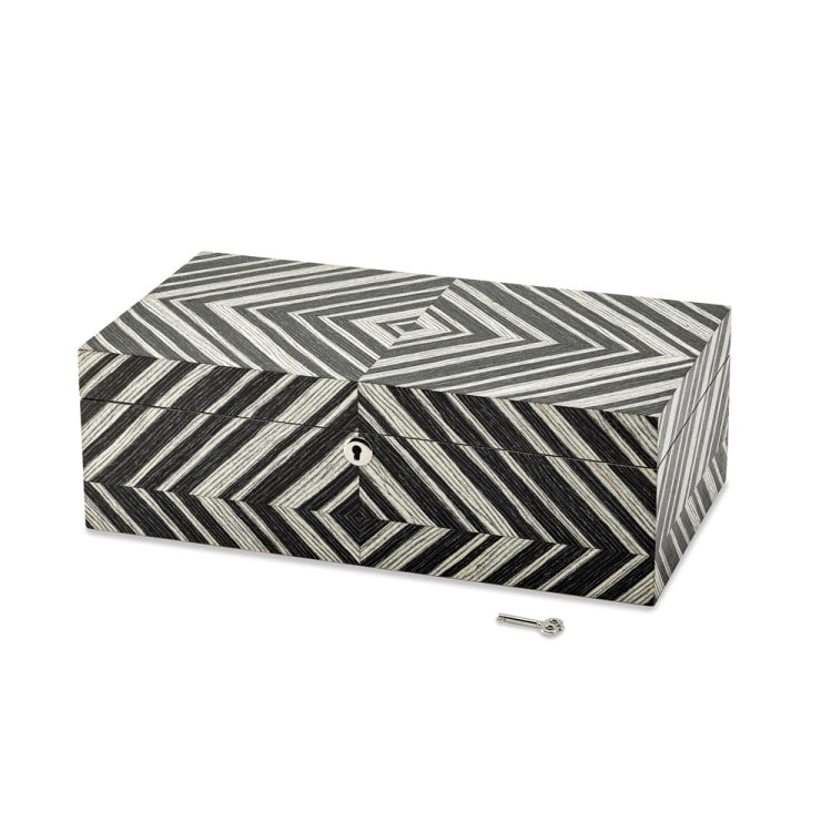 Luxury Giftware High Gloss Brazilian Wild Walnut Veneer Locking Wooden 8-Watch and Jewelry Box