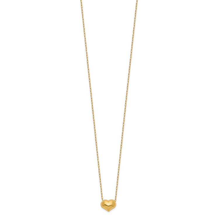 14k Madi K Small Hollow Heart 17 inch with 1 inch extender Necklace