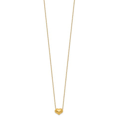 14k Madi K Small Hollow Heart 17 inch with 1 inch extender Necklace