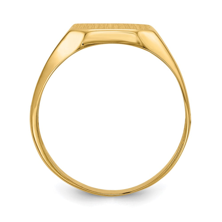 14k 10.5x9.0mm Octagon Open Back Mens Nugget Signet Ring