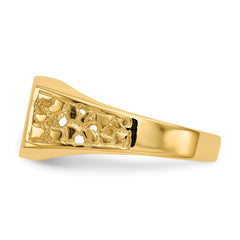 14k 10.5x9.0mm Open Back Mens Signet Ring