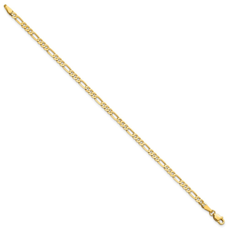 14k 3mm Flat Figaro Chain