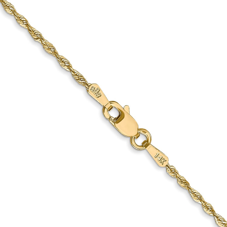 14K 18 inch 1.5mm Ultra Diamond-cut Rope with Lobster Clasp Chain