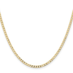 14K 18 inch 2.85mm Semi-Solid Curb with Lobster Clasp Chain