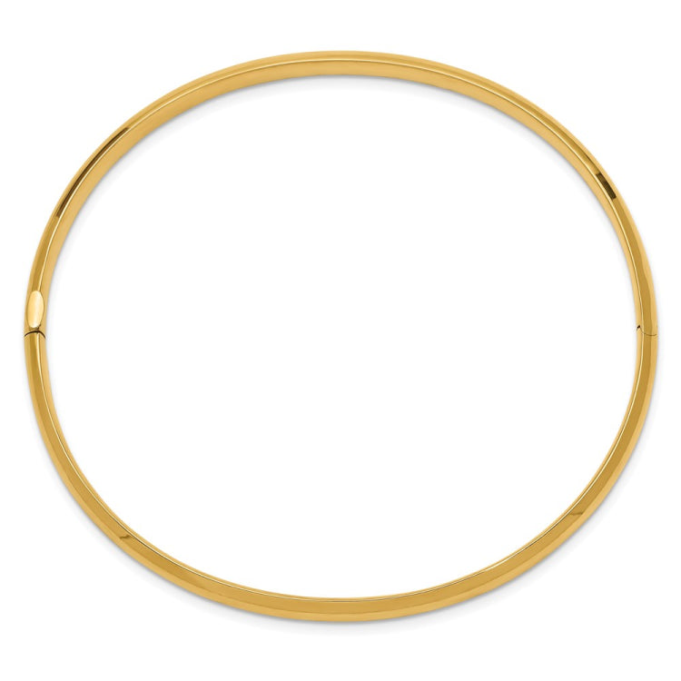 14k 3/16 Oversize High Polished 5.00mm Hinged Oval Bangle Bracelet